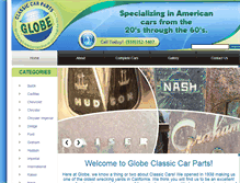 Tablet Screenshot of globeclassiccarparts.com